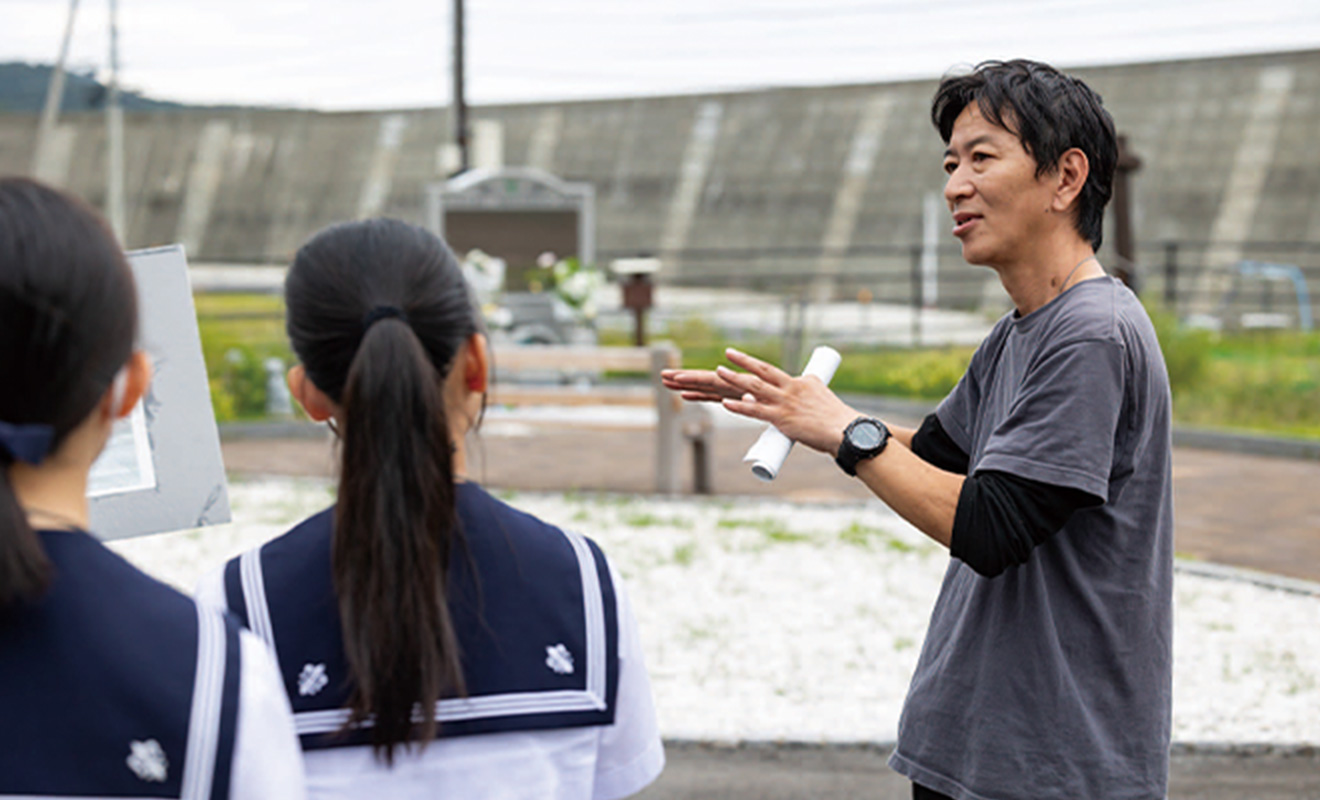 地震発生時の様子を語る阿部久良さん